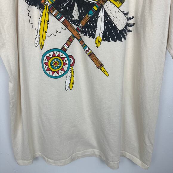 Vintage Umbro Mens Eagle Tomahawk Moon Single Stitch Crewneck Beige T-Shirt XL - Picture 5 of 11
